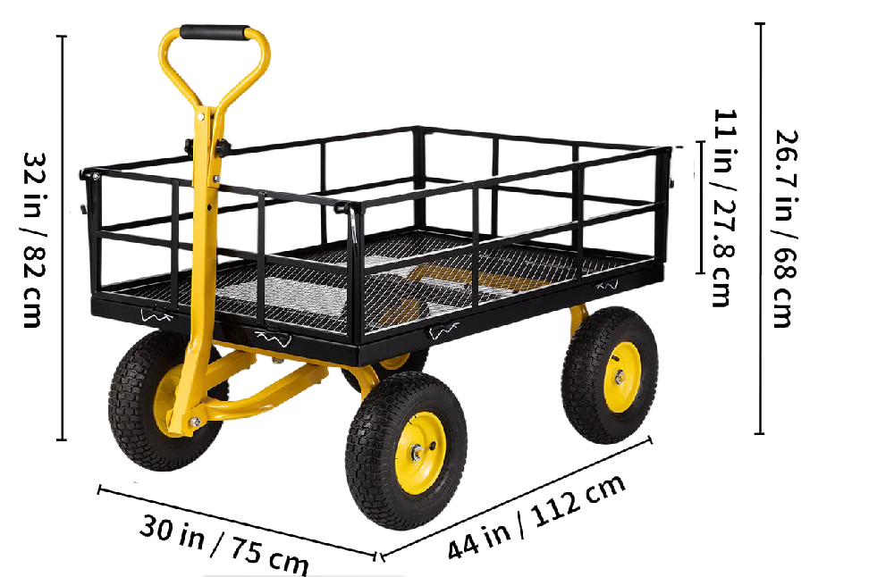 1200lbs load garden cart/ 庭用500KG荷重のワゴン車